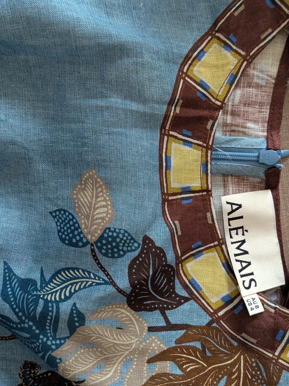 ALÉMAIS Blue Floral Cotton Top